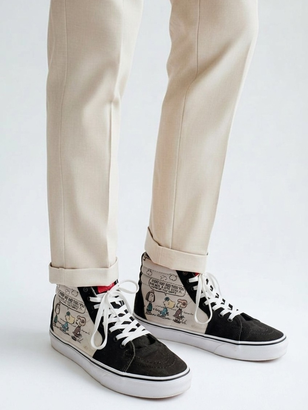 Vans Peanuts Charlie Brown Graphic High-Top Sneakers Men's Size 10 PLEASE READ